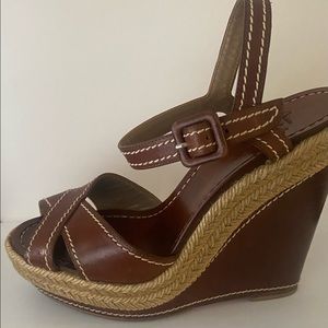 Christian Louboutin Brown Almeria wedge
